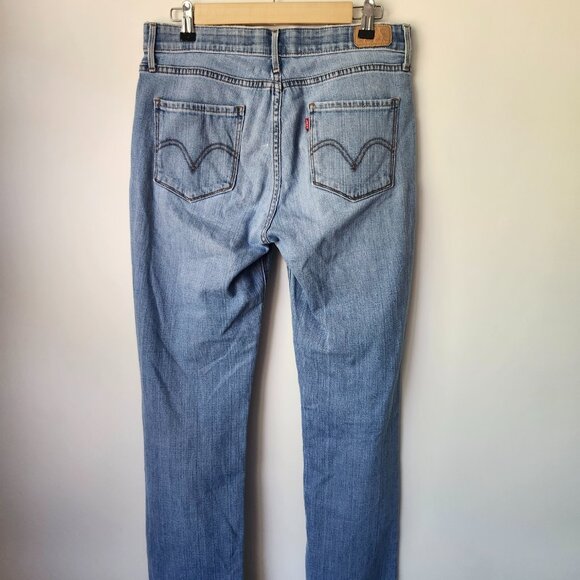 Levi's Women's 525 Perfect Waist Straight Leg Jeans 8M Blue Denim - Picture 2 of 4